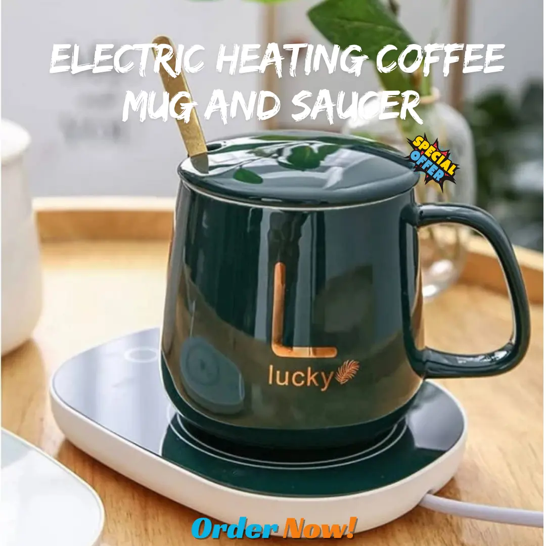 Electric Heating Coffee Mug and Saucer